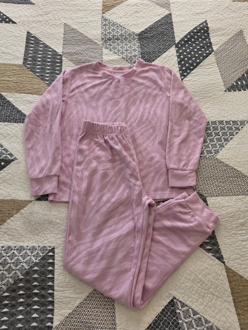 Kids Pink Zebra-Print Set Size 7/8